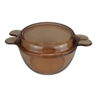 Old amber vision flat casserole dish 2.5l