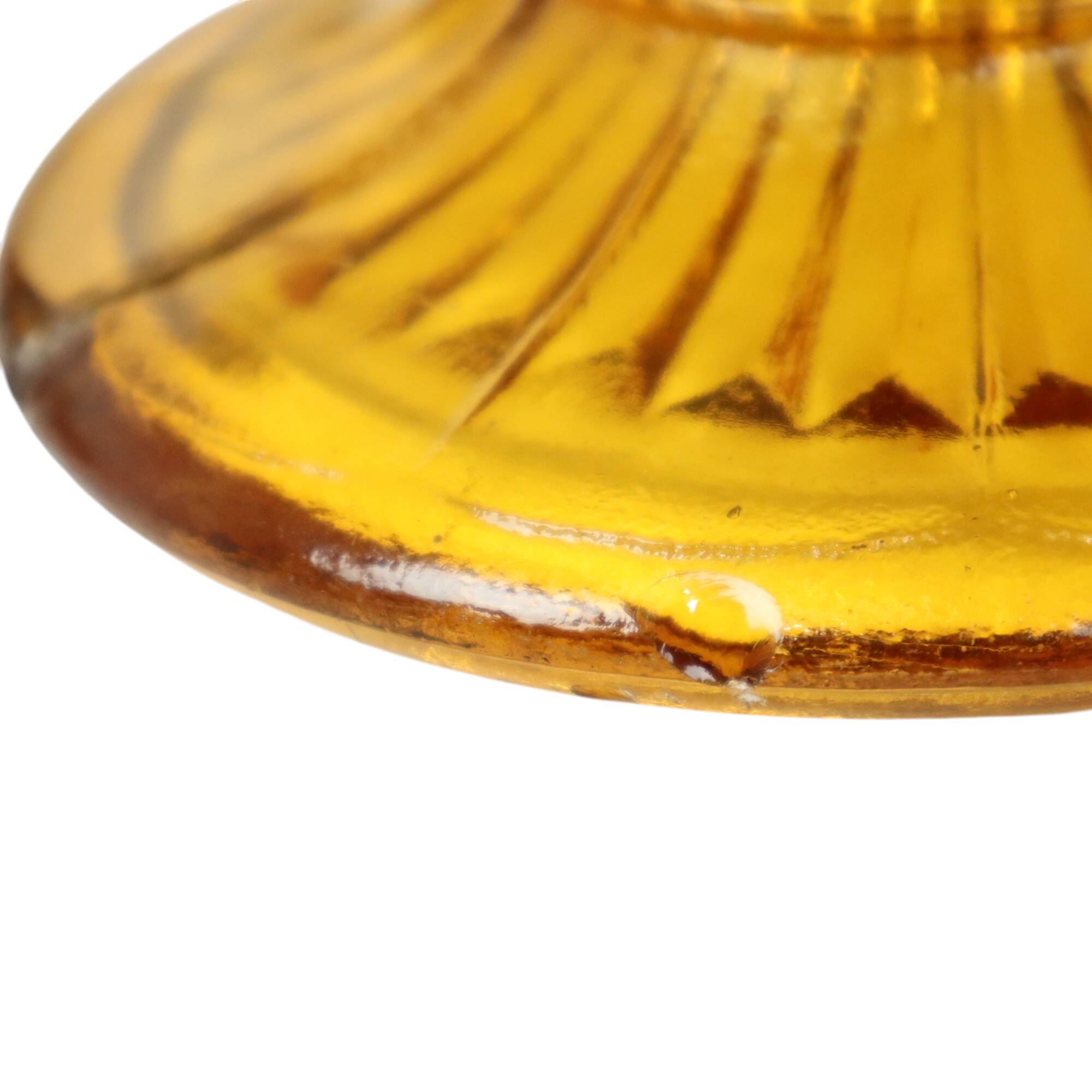 Art Deco Amber Cake Stand Depression Glass 31cm