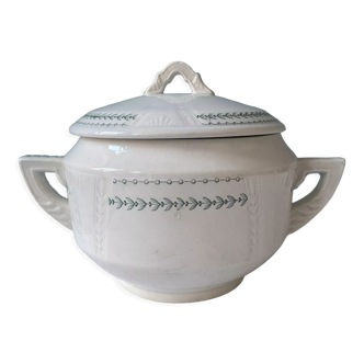 Sugar pot earth opaque porcelain of gien, "rivoli"