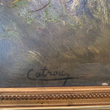 Henri Catrou (XIXth-XXth). Landscape. Oil on canvas signed lower left. 45,5x54cm. Golden frame.