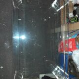 Modernist coffee table in glass and plexiglass altuglas design David Lange 1980