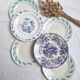 Assiettes plates bleu vintage