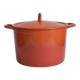 Grande casserole vintage ou cocotte en fonte émaillée orange
