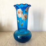 Antique blue glass vase from the 1900s