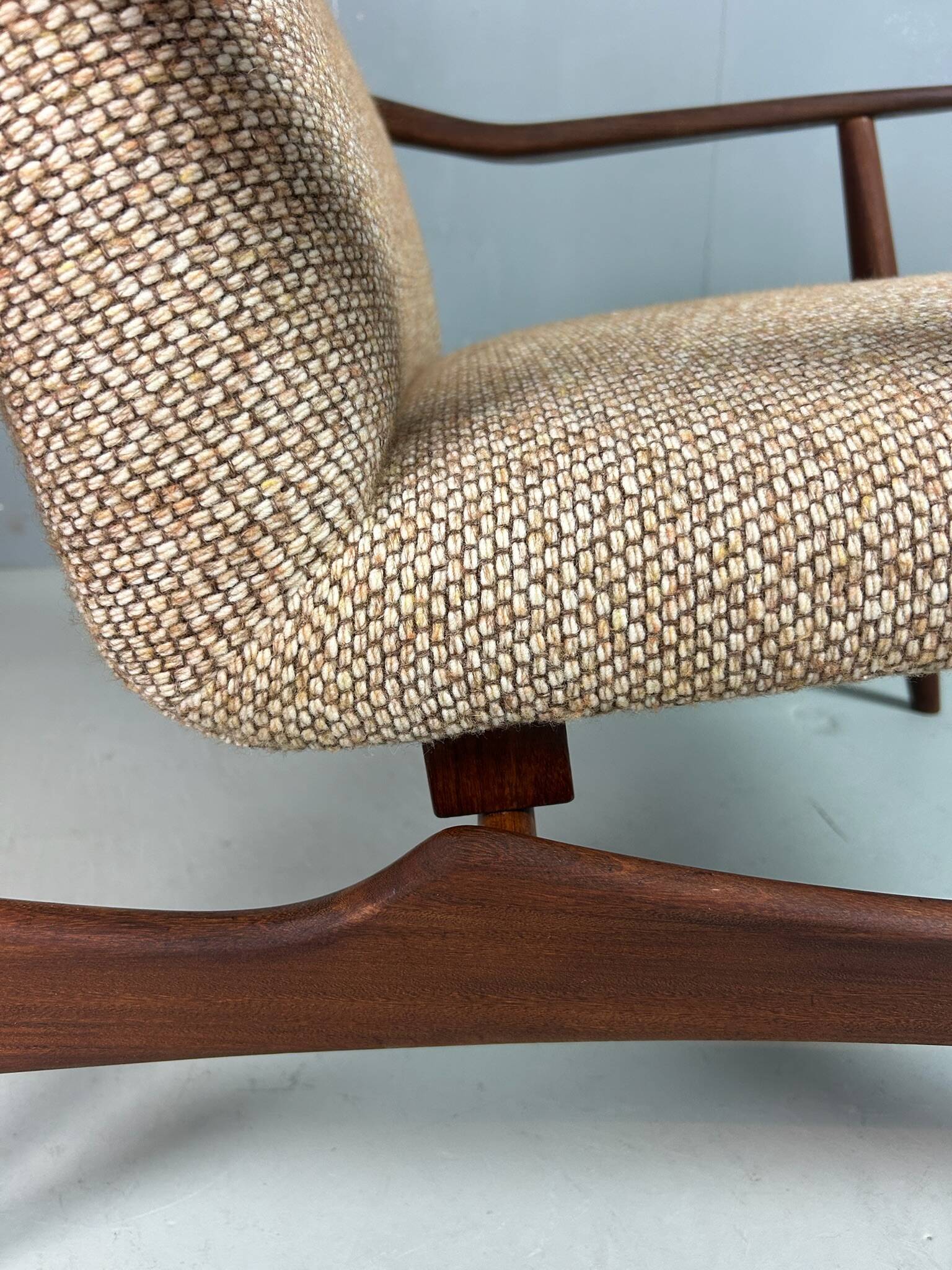 Danish teak armchair newly upholstered, 1960s