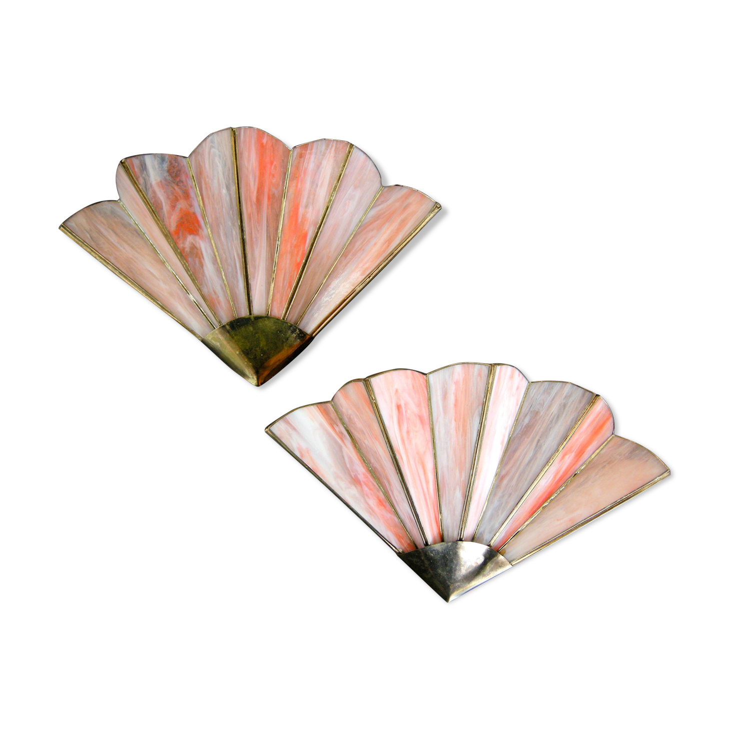 Pair of vintage pearl wall lamps 1970