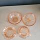Ensemble 2 tasses + sucrier en verre rose