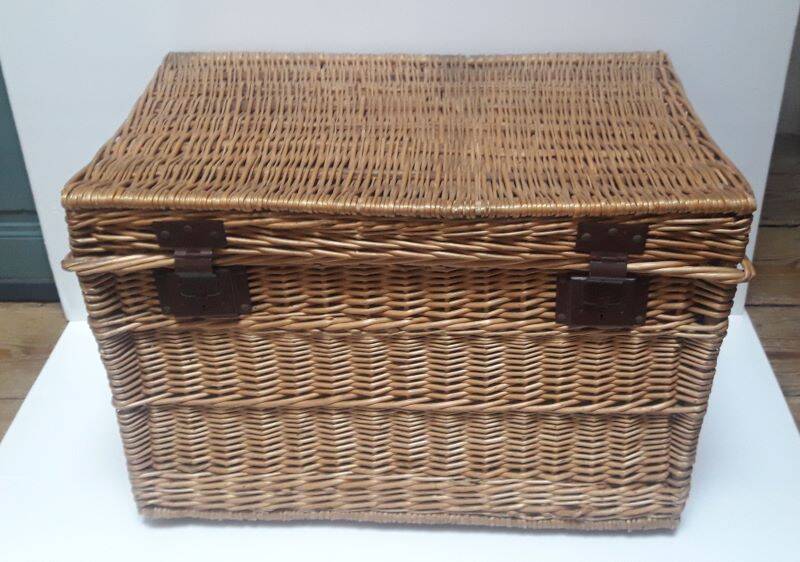 Wicker trunk L75xH53xD48 vintage