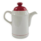 White and red Royal Tudor porcelain coffee pot