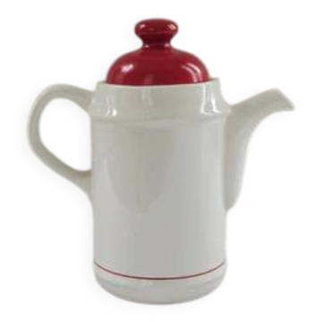 Cafetière en porcelaine Royal Tudor blanche et rouge