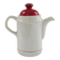 White and red Royal Tudor porcelain coffee pot