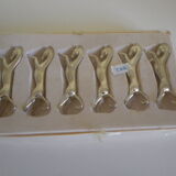 Silver metal knives in their origin box