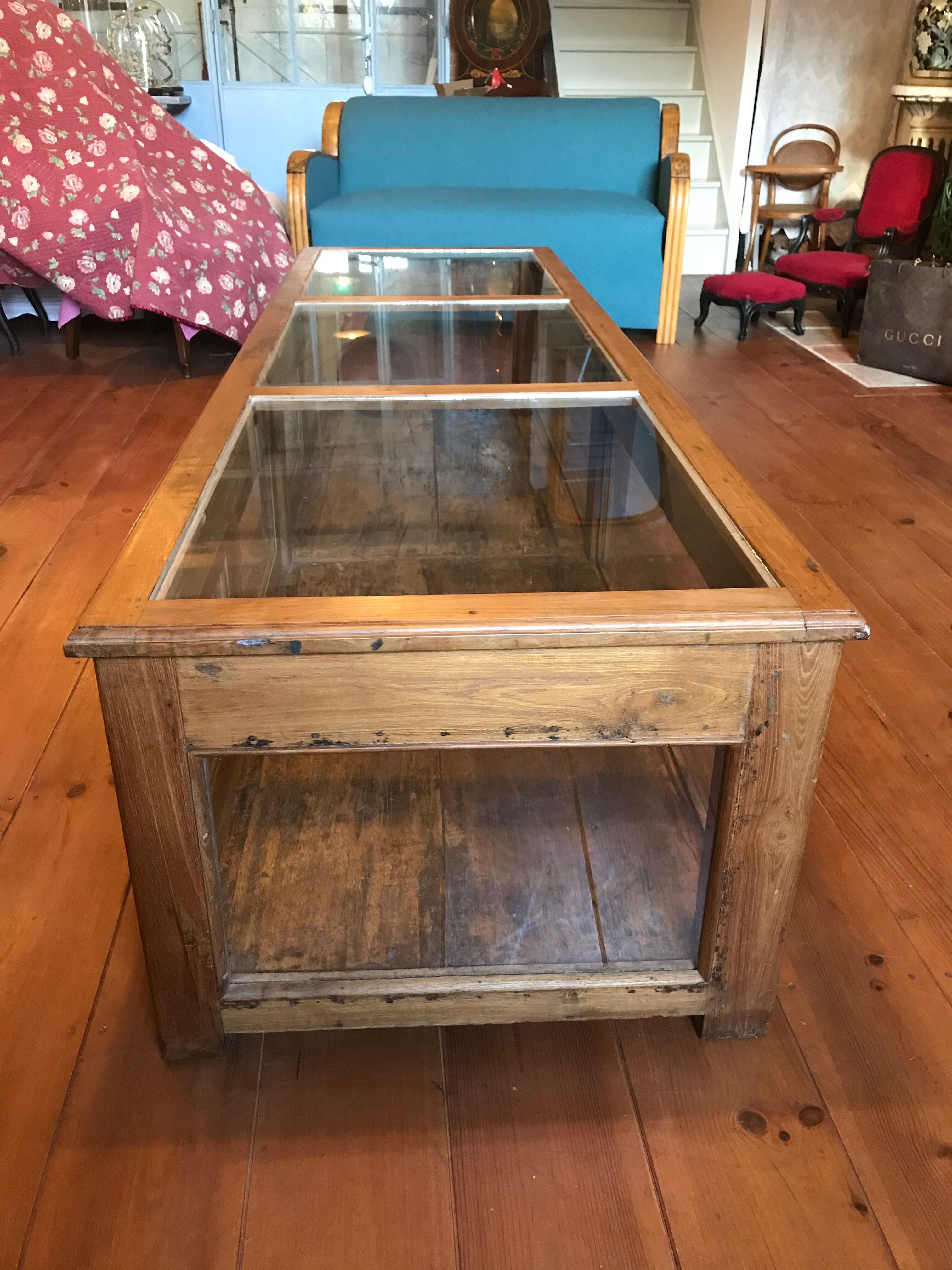 Furniture showcase wood and glass