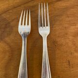 6 grandes fourchettes en métal argenté vintage 1960