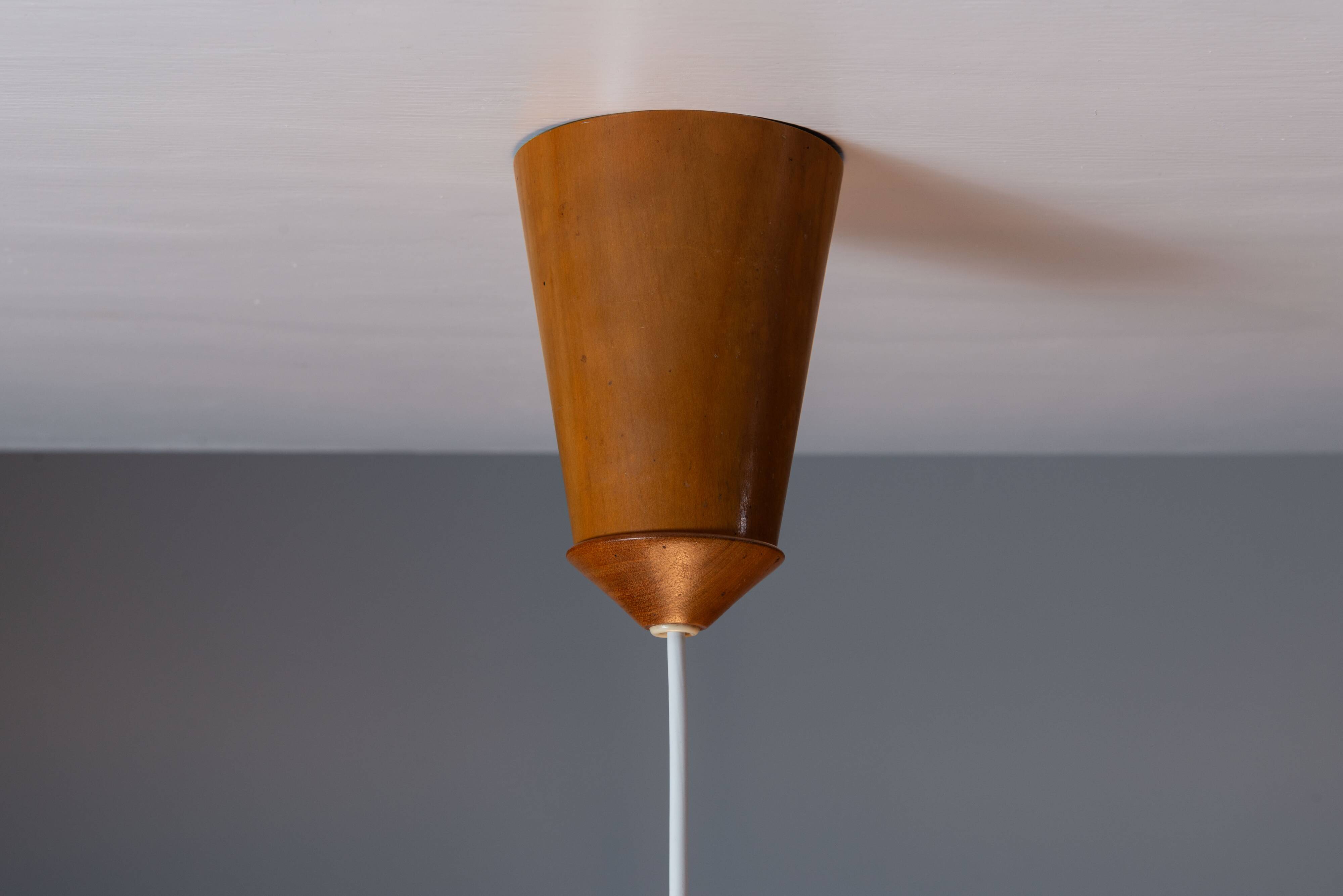 Temde teak and sisal pendant