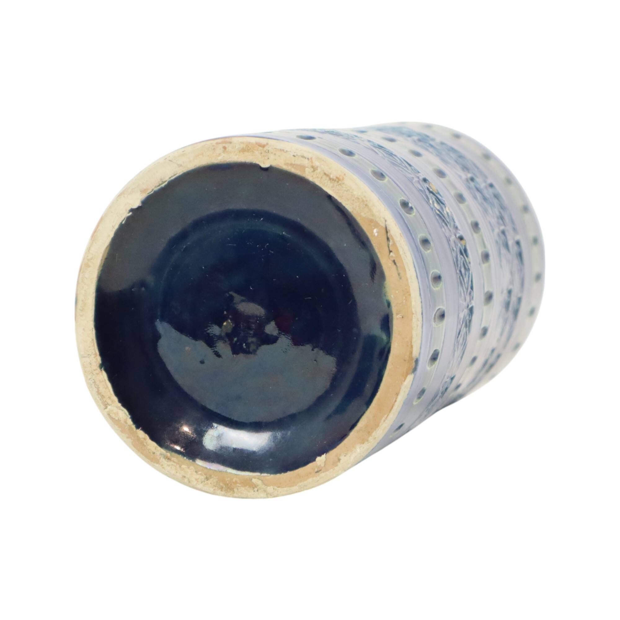 Vintage Italian Vase Ceramiche Minerva Blue Ceramic