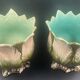Pair of slip tripod pot covers -