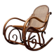 Curved wooden rocking chair Art Nouveau Jugendstil by Fischel, Austria, 1910s
