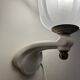 pair of ceramic and frosted glass wall lights 1950