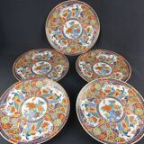 Set of 5 large Taous porcelain plates, Morocco, vintage
