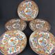 Set of 5 large Taous porcelain plates, Morocco, vintage