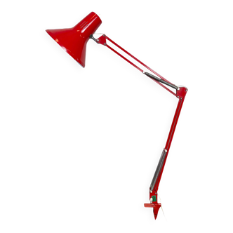 Lampe de table d'architecte rouge italienne vintage, années 1970
