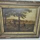Oil painting panel - Countryside landscape Ploughing scene Signed Plaisant XI