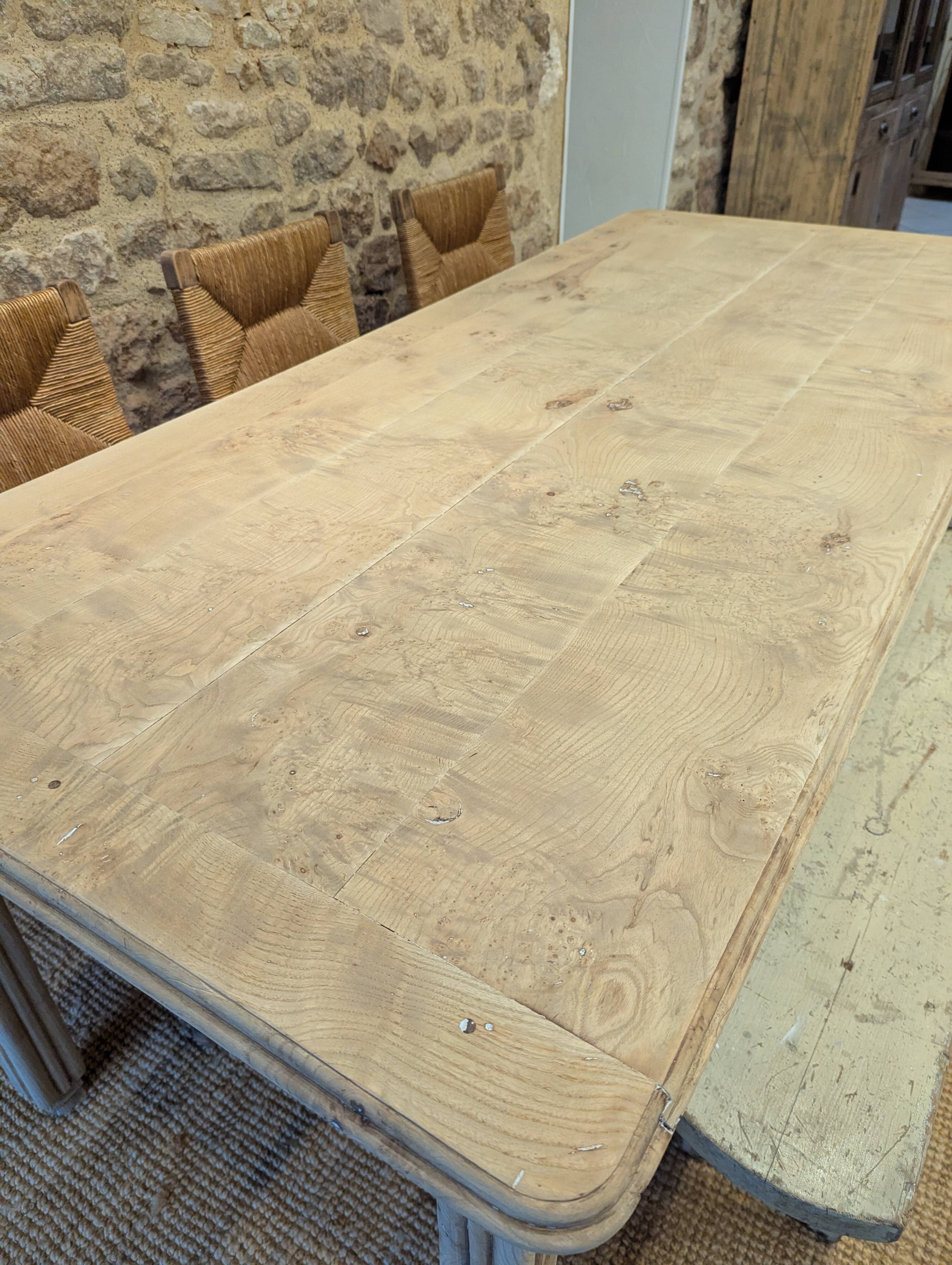 Old farmhouse table in elm