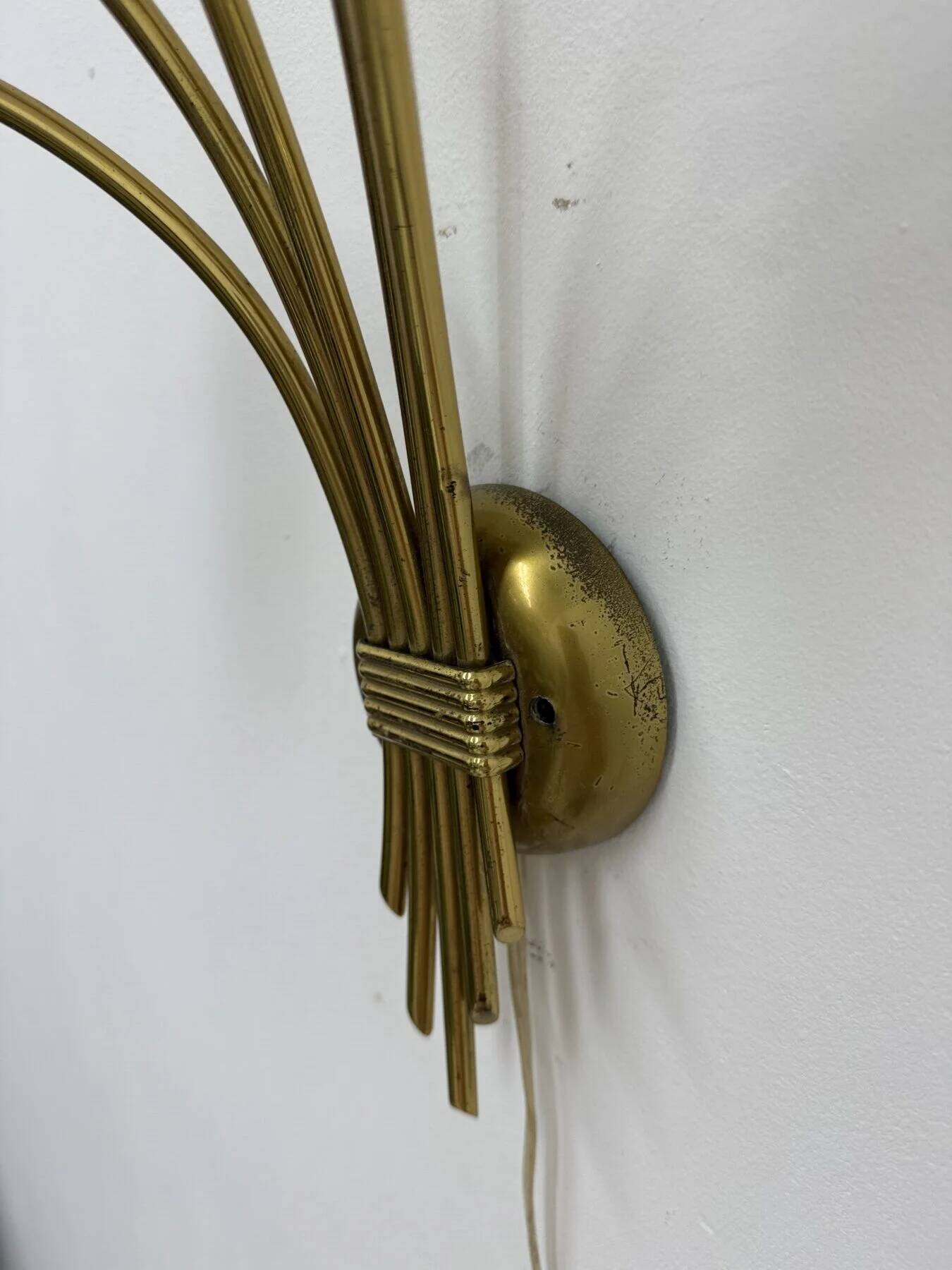 Mid-century brass wall light sconce, 1950s