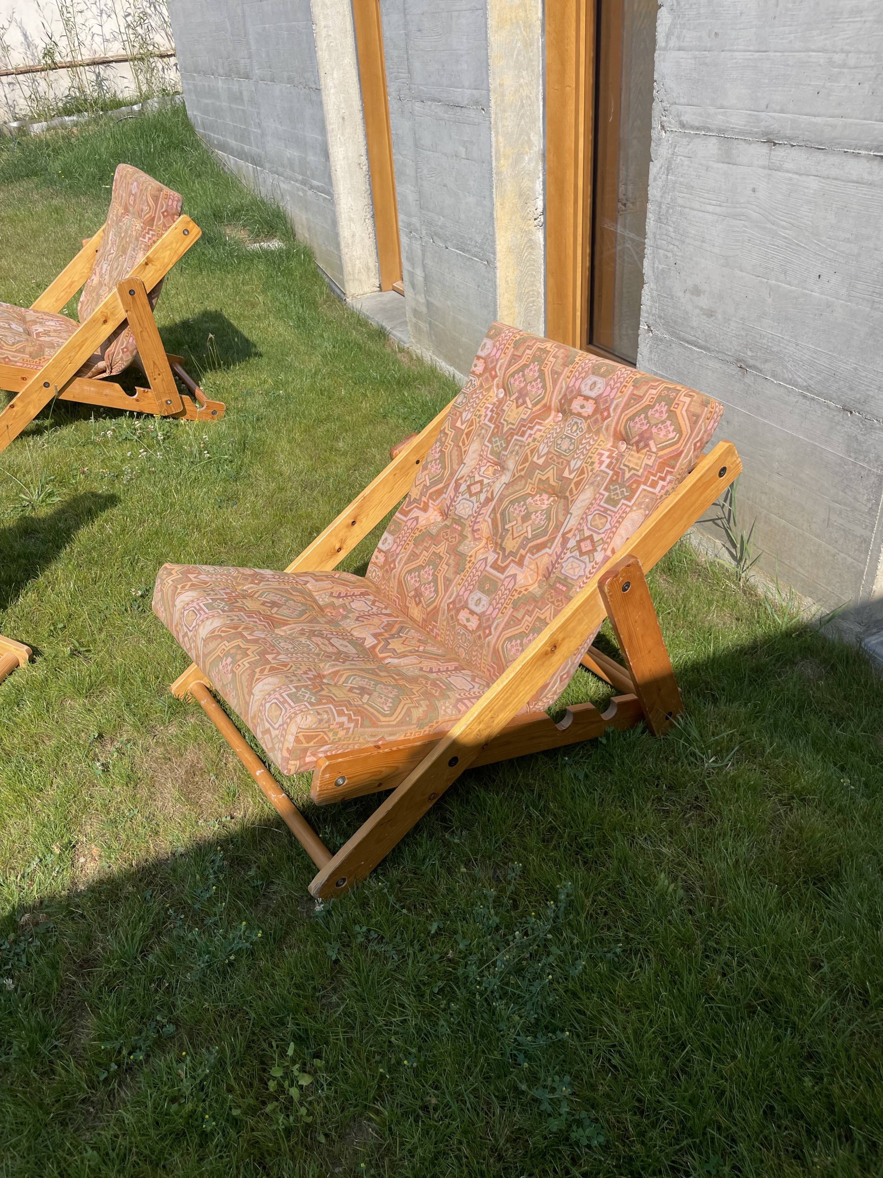 Lot 4 transats en pin Fatöli Kontiki Ikea 1970