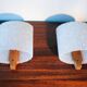 Pair of wall lamps in Perspex and teak year 60