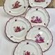 Ancien plat rond Gien modèle Paysages roses 1938 1960