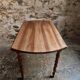 Antique walnut drop-leaf dining table – French round table 110 cm