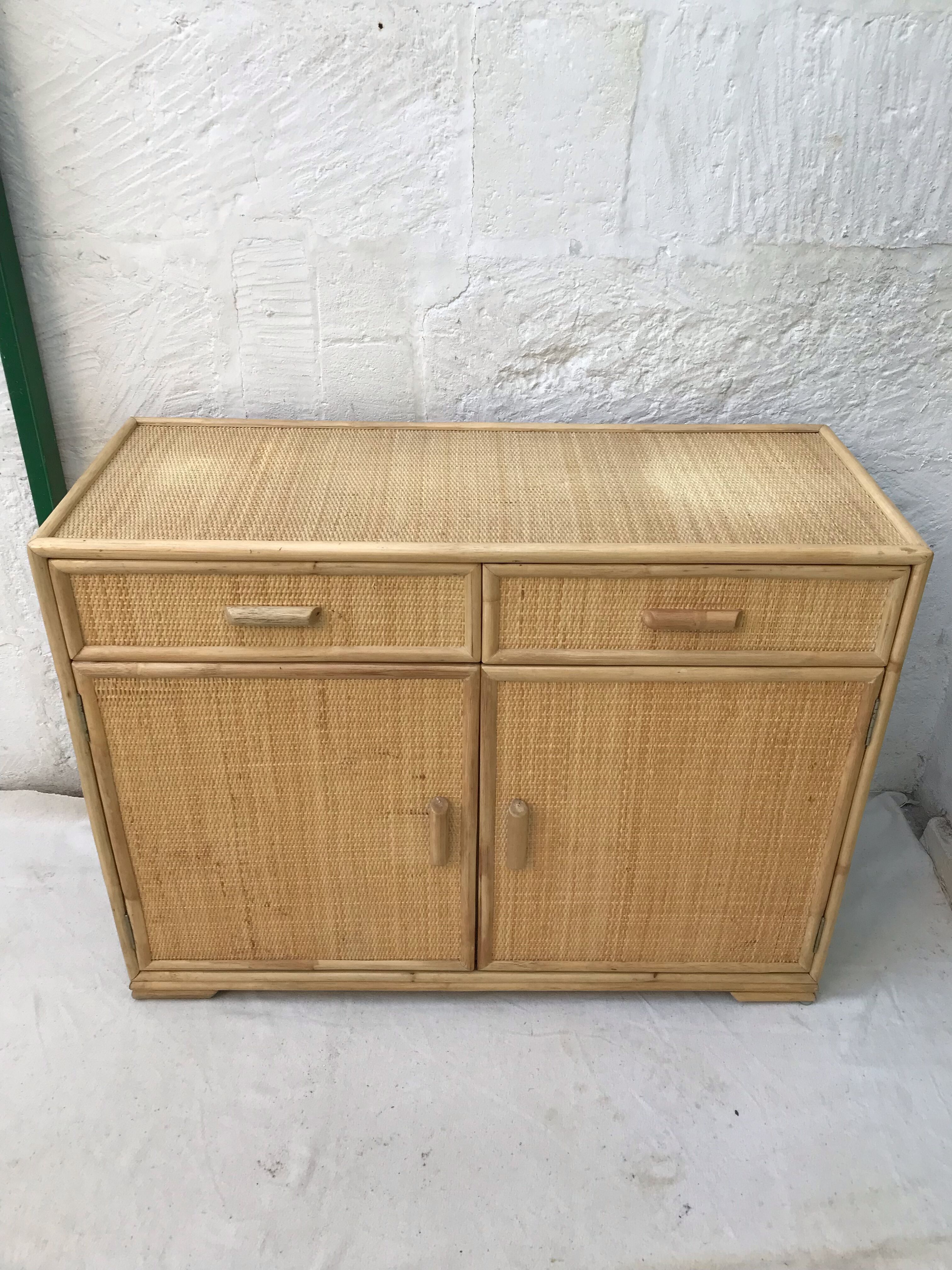 Vintage rattan sideboard