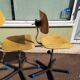 Lot of 4 couture swivel adjustable workshop chairs