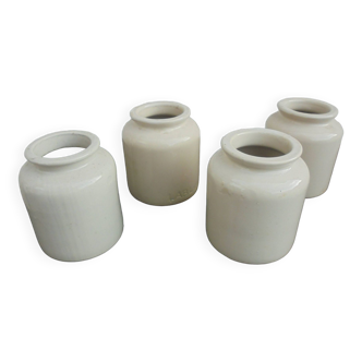 4 lab lagny mustard stoneware pots