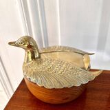 Brass duck wooden box