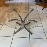 Glass and chrome coffee table