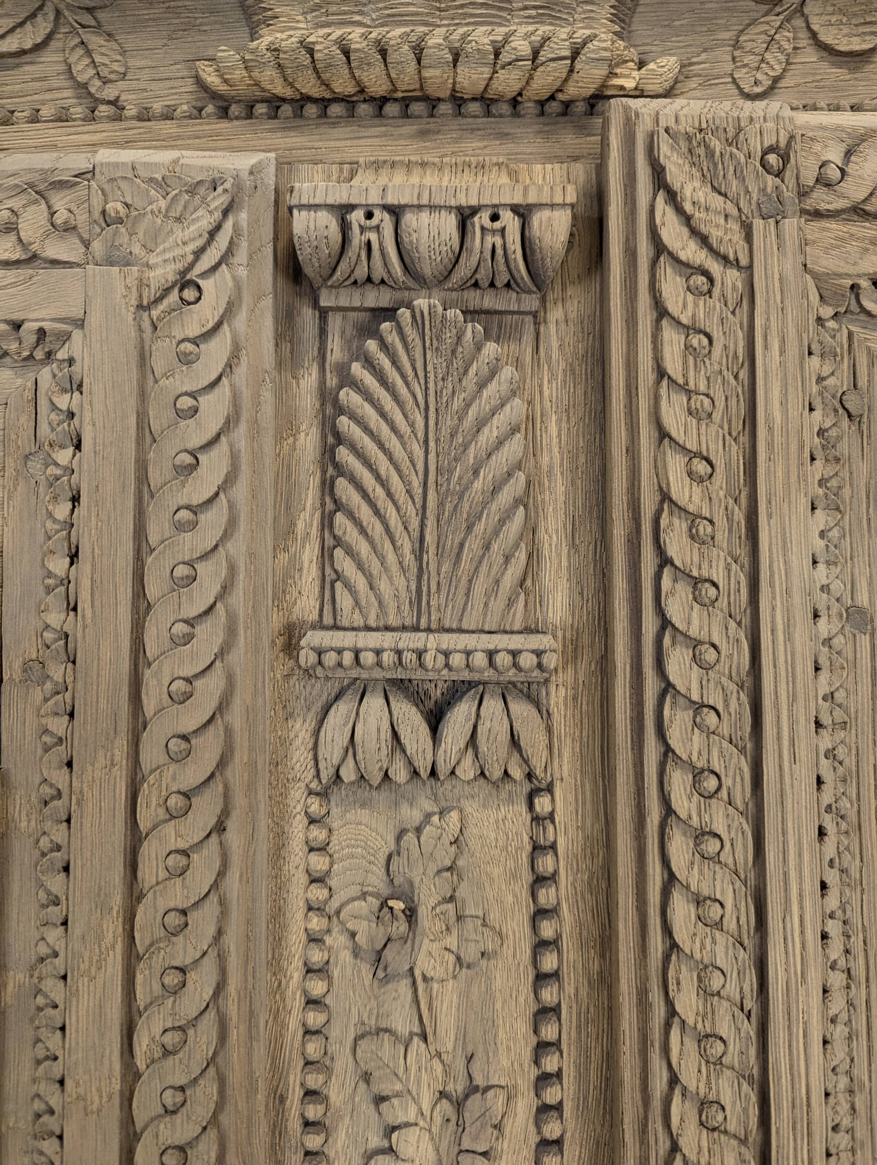 Norman wardrobe with bouquet design in solid oak