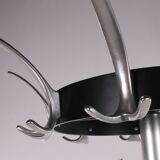 Vintage chrome standing coat rack with umbrella rack