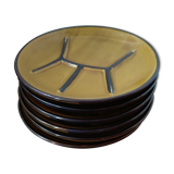 Six glazed plates