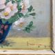 Set of 2 paintings bouquets of flowers with golden frame (signed Morgan)