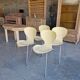 Lot de 4 chaises design vintage – crème & chrome