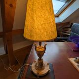 Bronze and marble desk lamp in Art Deco style