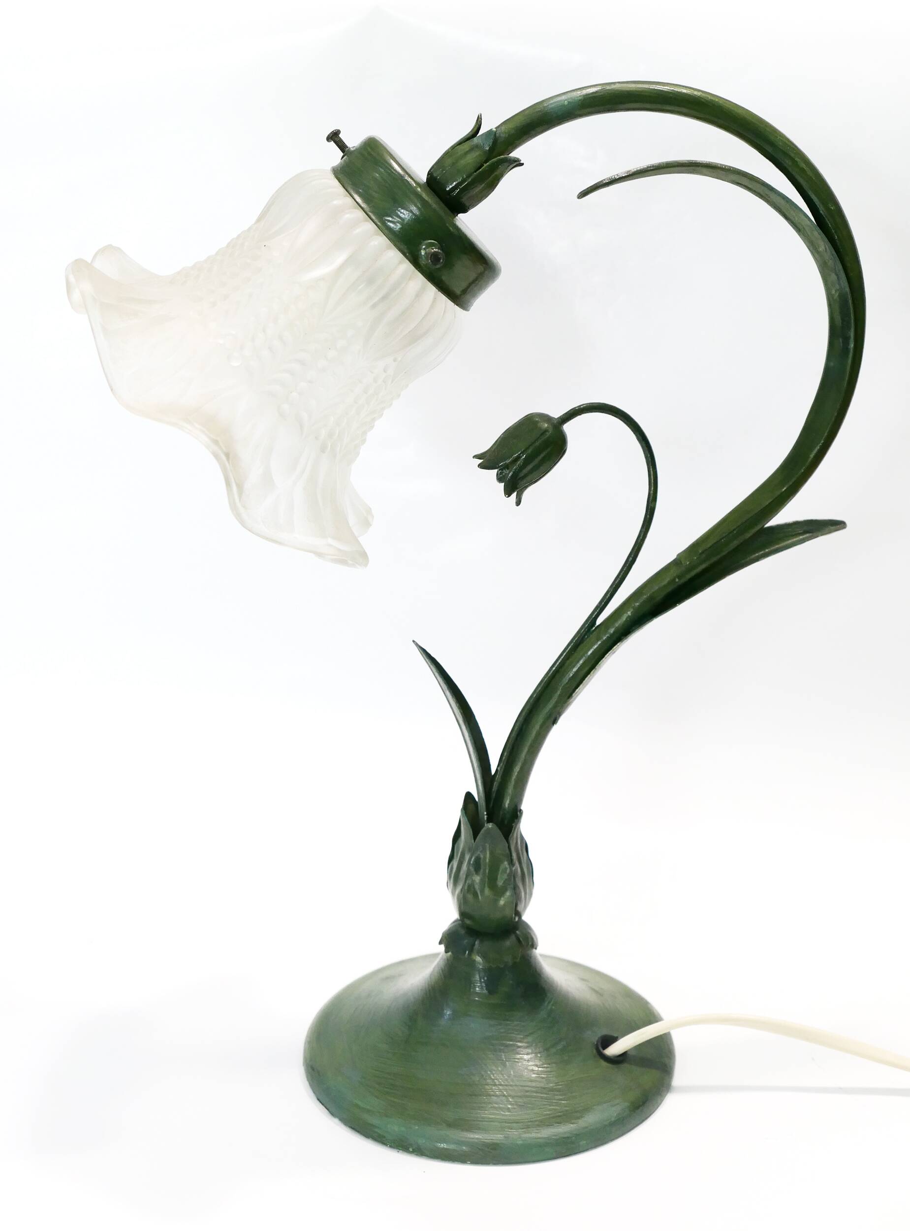 antique 1980s art nouveau retro table or desk lamp