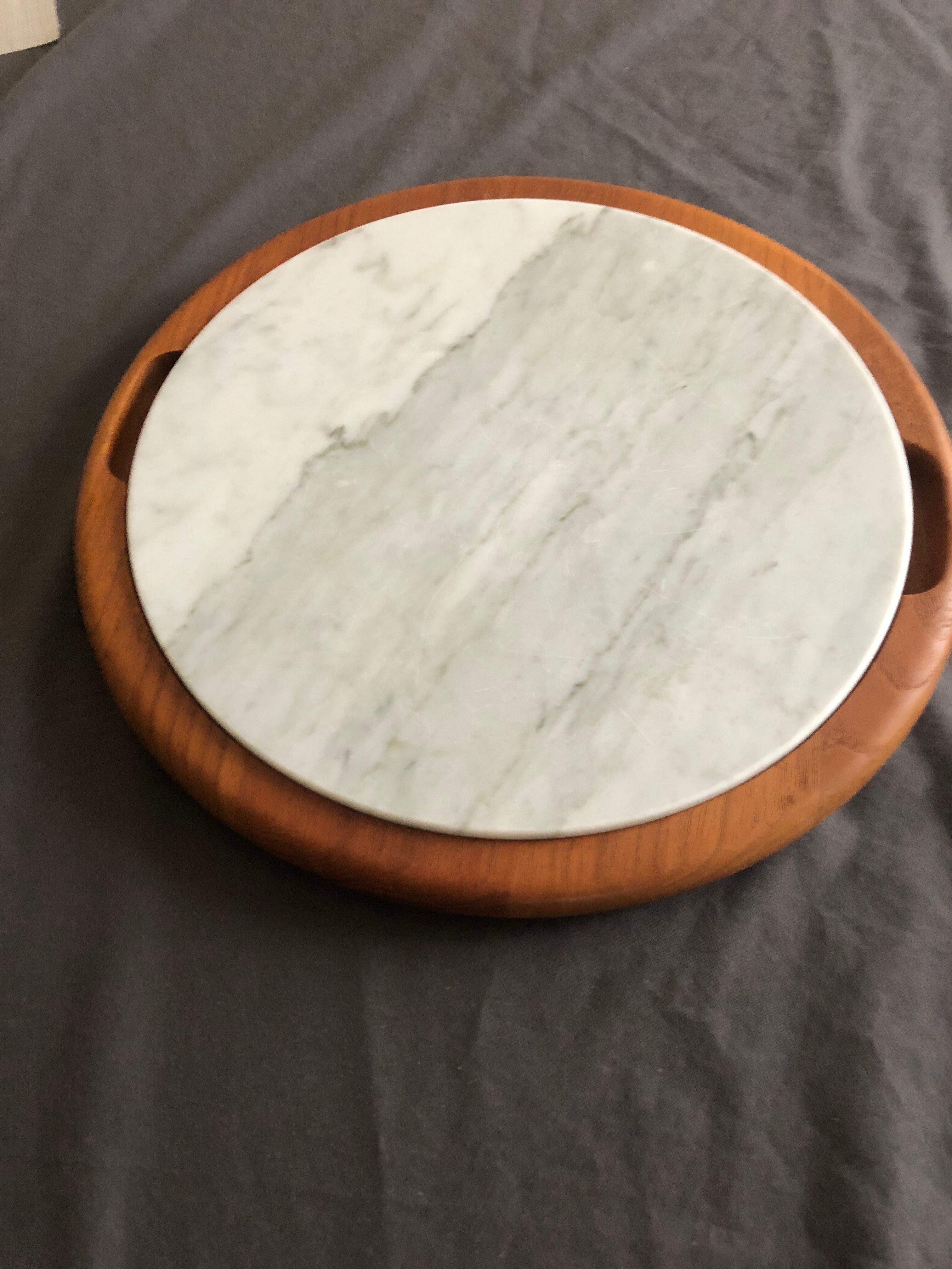 Marble and teak top