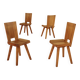 Chairs in elm, Atelier C. Demoyen, France, 1980s