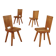 Chairs in elm, Atelier C. Demoyen, France, 1980s