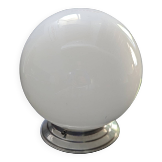 Old art deco wall lamp large opaline globe 25 cm