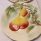 Set of 4 plates in St Clément Barbotine - Majolica - Fruits